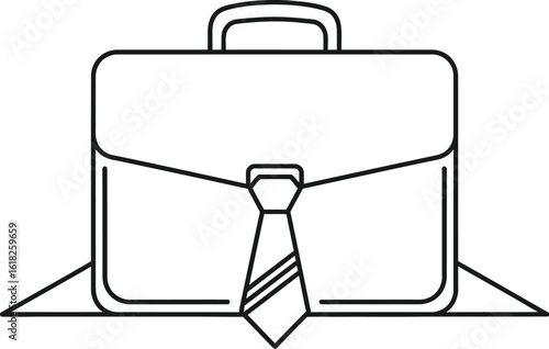 Vector illustration of briefcase and tie for business concept and professional look