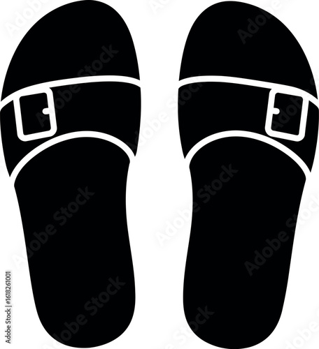 Black leather sandals summer footwear casual style