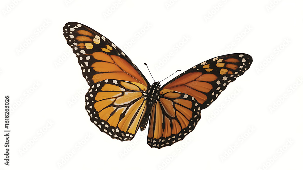 Fototapeta premium Monarch butterfly isolated on white