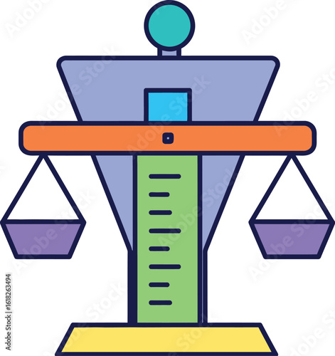 Illustration of scales of justice law and order legal balance concept for court system