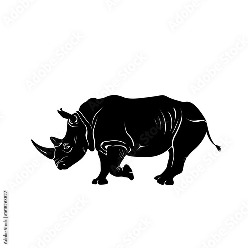 rhino on white