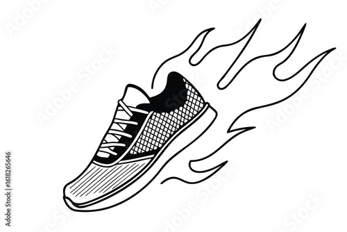 Running Shoe in Motion, Capturing Speed and Energy