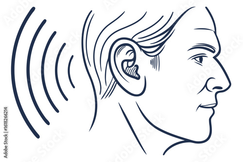 Diagram of Sound Waves Entering the Ear
