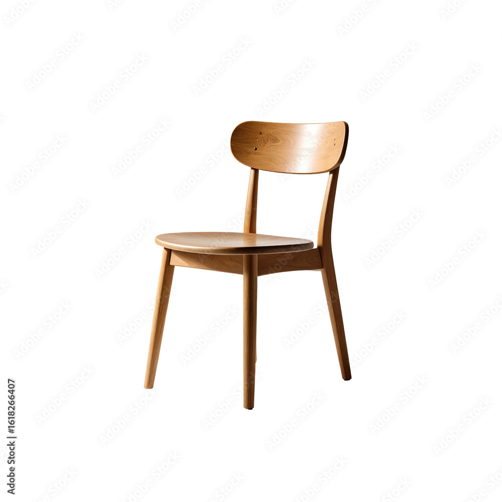 Light wooden chair isolated on Png , showcasing minimalist design and craftsmanship Light wooden chair isolated on Png , showcasing minimalist design and craftsmanship