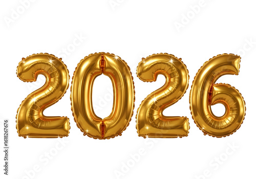 2026 gold balloon numbers for new year celebration and festive events