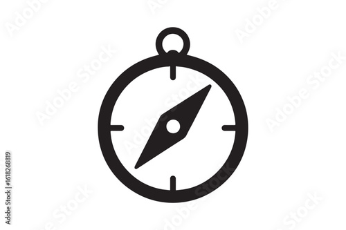  Compass icon silhouette vector with white background