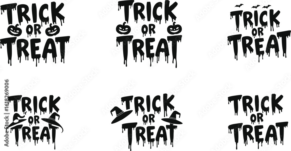 Obraz premium trick or treat typography vector design 