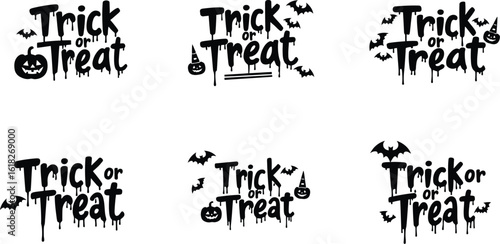 trick or treat typography vector design 