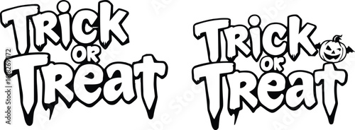 trick or treat typography vector design 