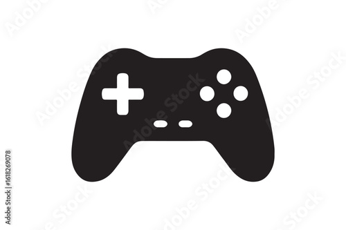 Game Controller icon silhouette vector with white background