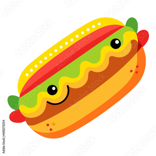 hot dog with mustard