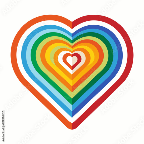 Wallpaper Mural heart shaped rainbow colored Torontodigital.ca