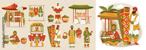Flat Middle East Elements Collection