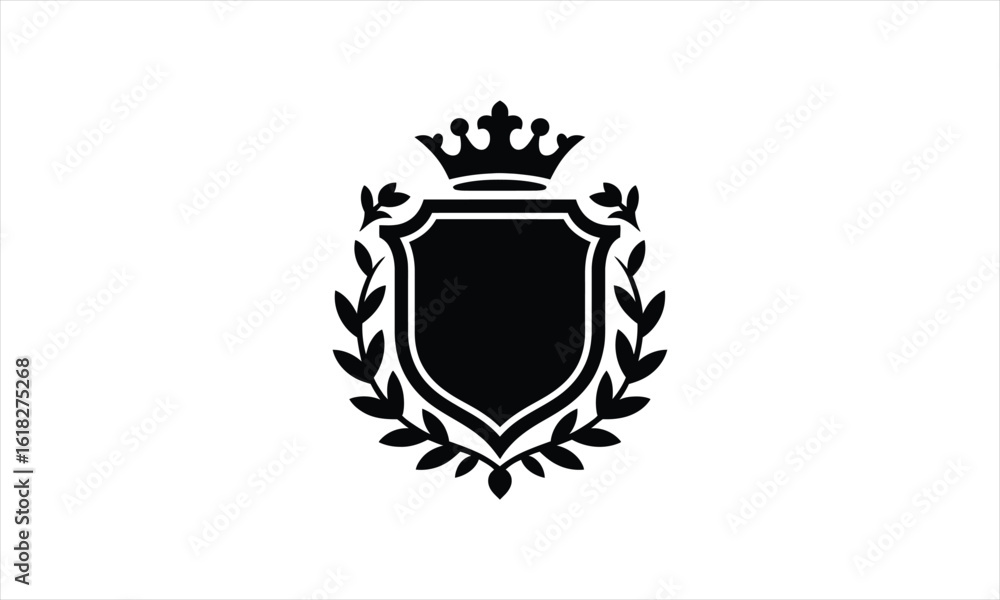 Obraz premium Heraldic shield emblem design silhouette