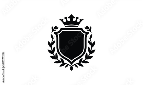 Heraldic shield emblem design silhouette