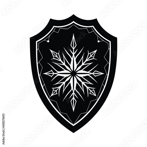 Frost Enchanted Medieval Shield Art