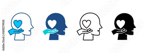 Empathy Icon Set With Multiple Styles. Vector Illustration