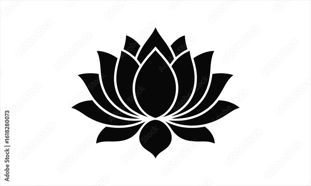 Elegant lotus flower design silhouette Elegant lotus flower design silhouette