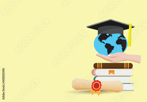 education, education illustration, bank loan, bachelor, fee, academic degree, loan, graduation hat, student scholarship, budget, bank debt, graduation, cap, book, school, hat, university, student, dip