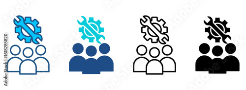 Support Icon Set With Multiple Styles. Vector Illustration