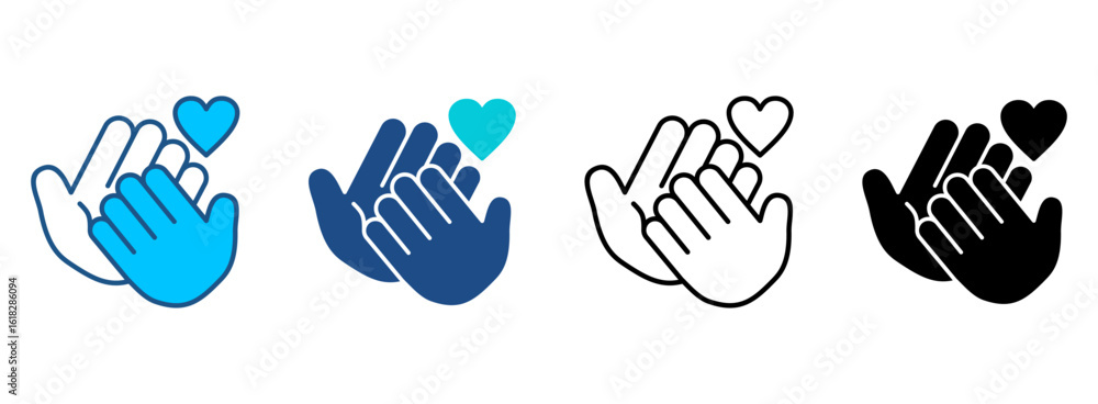Obraz premium Hands Icon Set With Multiple Styles. Vector Illustration