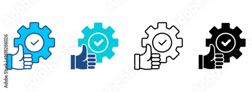 Reliability Icon Set With Multiple Styles. Vector Illustration