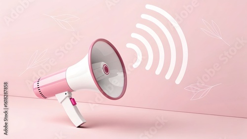 Promote your brand with this stylish pink megaphone for impactful marketing announcements and amplify your message