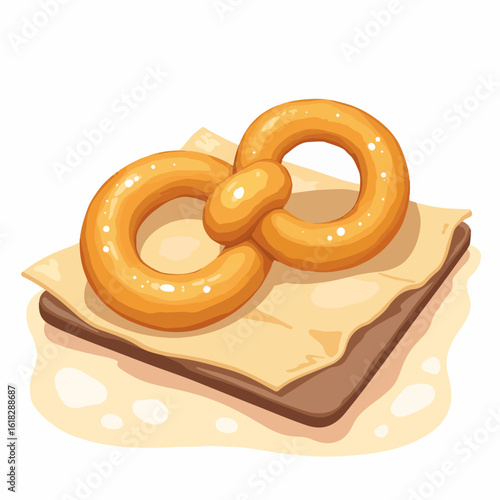 Fresh pretzel dough on baking sheet, prepared for baking in the oven, for a tasty treat. This raw pretzel dough on baking sheet, ready to bake, captures deliciousness and simplicity,