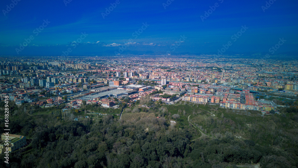 Obraz premium Posillipo is a hilltop neighborhood in Naples, one of the most elegant and prestigious areas of the city, with a splendid view of the Gulf of Naples