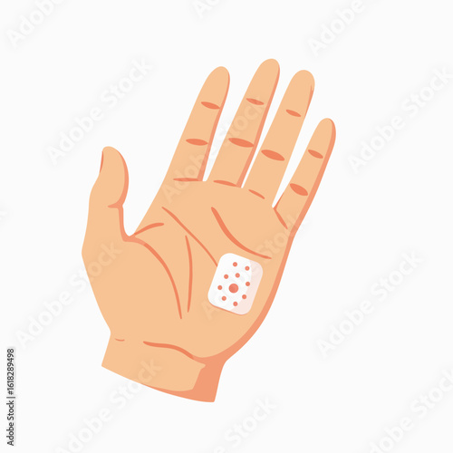 Skin patch test being administered on wrist of patient, showing diagnostic process. Skin patch test is a common procedure to determine allergic reactions and sensitivities.