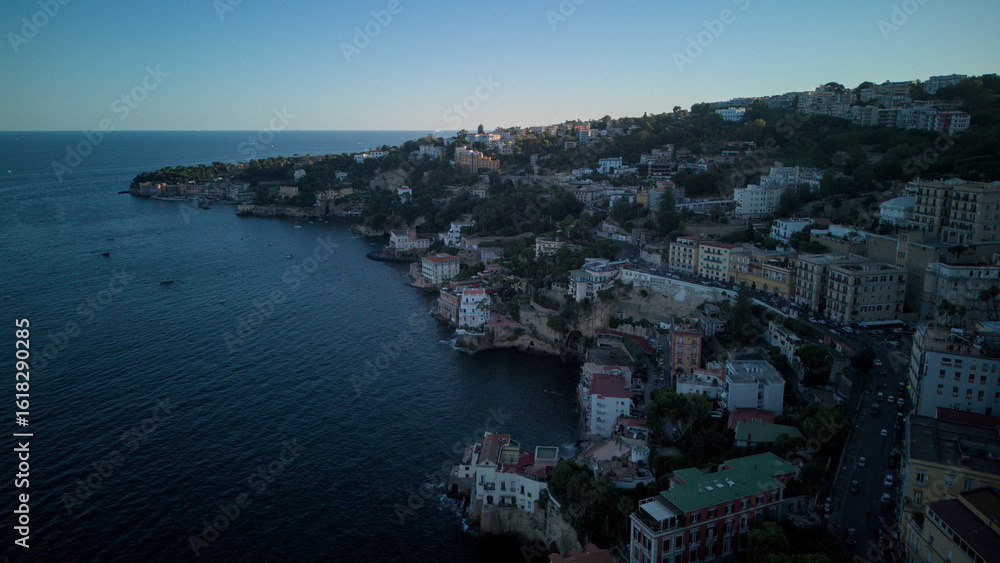 Fototapeta premium Posillipo is a hilltop neighborhood in Naples, one of the most elegant and prestigious areas of the city, with a splendid view of the Gulf of Naples