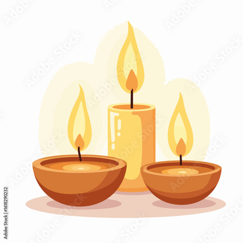 Tealight candles lit casting soft light in a daylight scene, creating a warm ambiance. Tealight candles enhance decorative light as part of a peaceful atmosphere.
