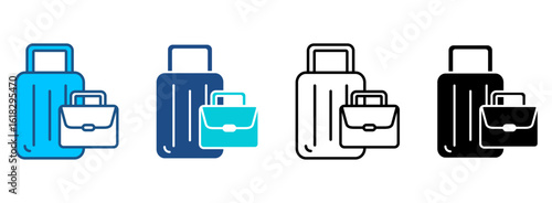 Travel Bag Icon Set With Multiple Styles. Vector Illustration