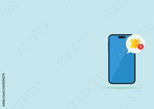 Phone notifications. Smartphone with new notice vector illustration on isolated background. Reminder message, sign business concept