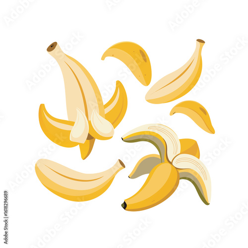 A Collection of Freshly Peeled and Unpeeled Bananas Ready for Enjoyment