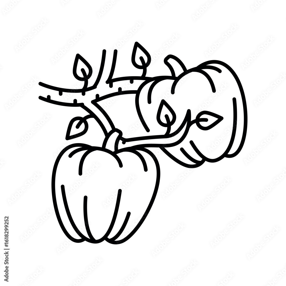 Obraz premium pepper growing black line icon for digital and print projects. Arctic animals.