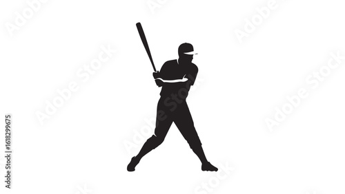 Baseball player silhouette ready stance action sport