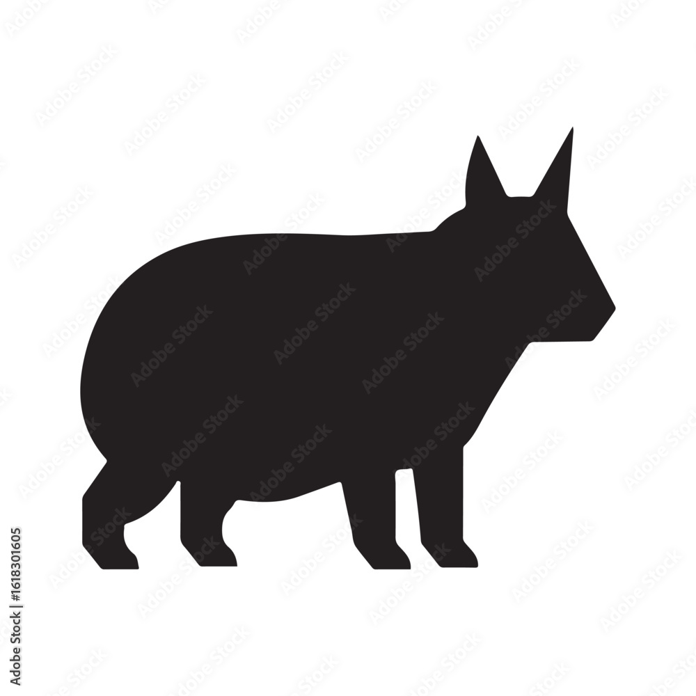 Fototapeta premium Bull Terrier Silhouette Side View Black Shape