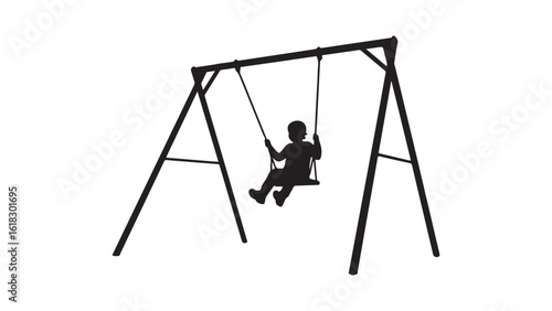 Child playing on swing set silhouette recreation outdoor fun