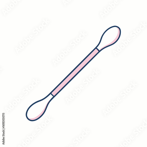 pink cotton swab outline on white clip art preview
