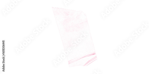 Bent plastic sheet, pink transparent cellophane with soft crinkle texture for packaging template or shiny material design background visual mockup
