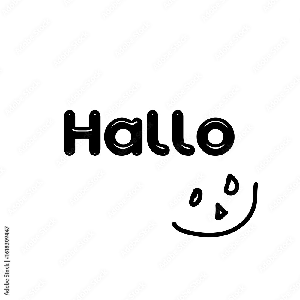 Obraz premium happy smiley face with hallo greeting