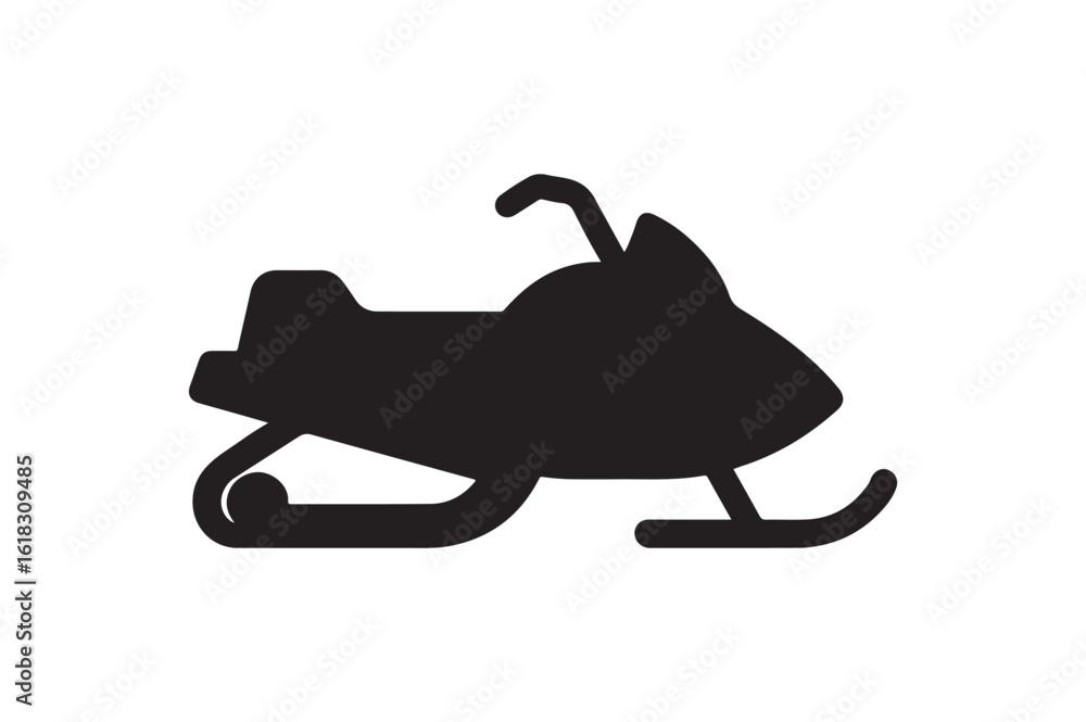 Fototapeta premium Snowmobile icon silhouette vector with white background