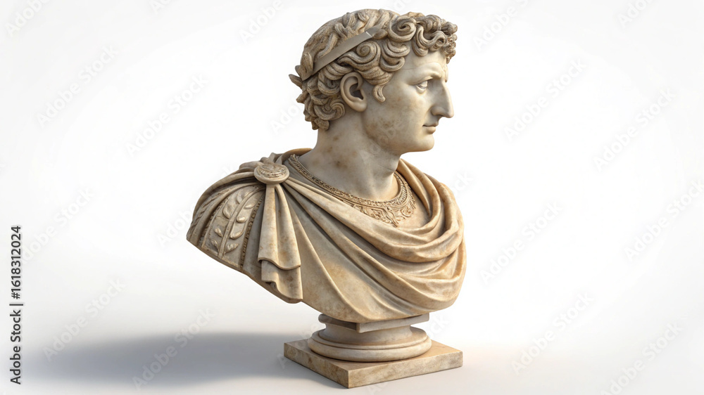 Naklejka premium Bust of Young Roman Noble in Marble