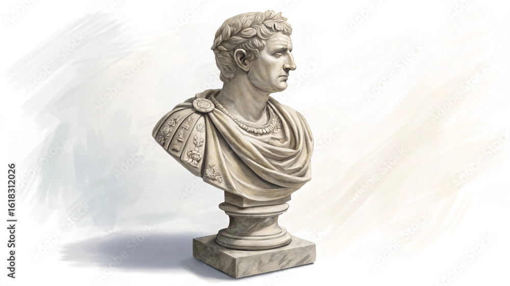 Obraz premium Ancient Roman Marble Bust Sculpture