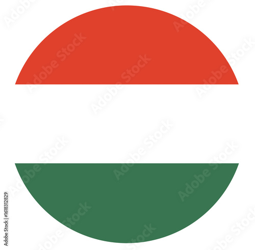 Free Download Flag of Hungary isolated in circle shape. - GFXLoad
