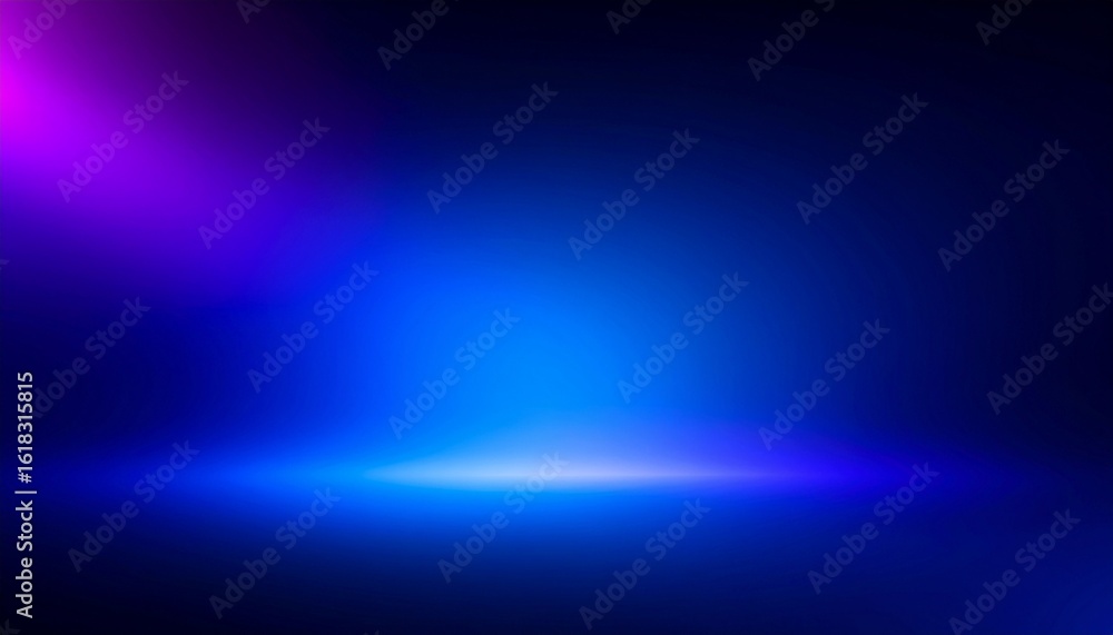 Obraz premium Dark Blue Background Stage With Purple And Blue Spotlights And Bright White Floor Lighting