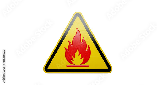Flammable Warning Sign Triangle Shape Fire Hazard Symbol Safety Icon 3D Render Caution Ale
