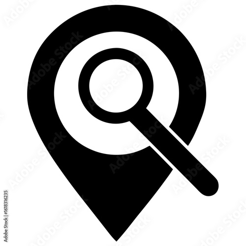 Location pin search symbol graphic element silhouette vector illustration