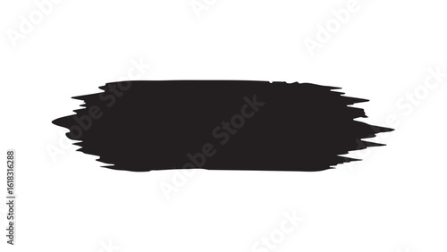 Black brush stroke shape isolated on white background